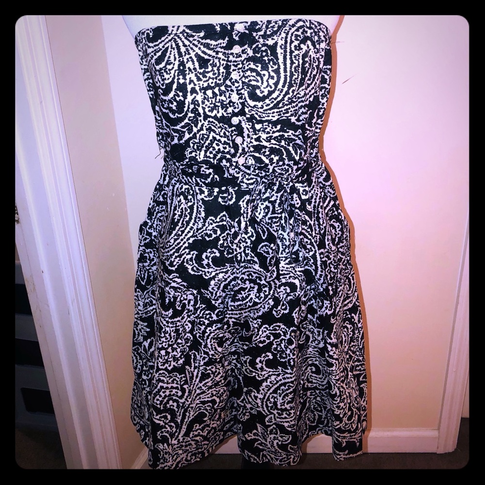 American Eagle strapless dress with tie & pockets